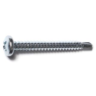 MIDWEST #12-14 x 2 in. Zinc Plated Steel Phillips Pan Head Self-Drilling Screws, 35 Count