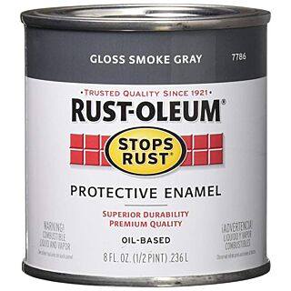 Rustoleum Stops Rust Gloss Smoke Gray Enamel 1/2 Pint
