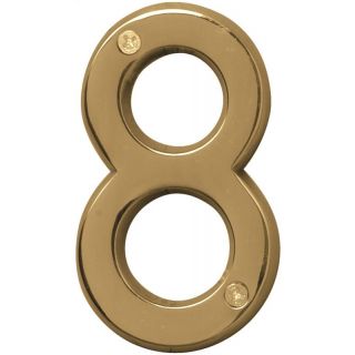 HY-KO Prestige BR-42PB/8 House Number, Character 8, 4 in H Character, Brass Character