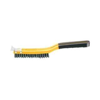 Allway Long Handle Soft Grip Stainless Steel Wire Brush with Scraper