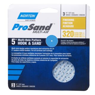 Norton 5 in. ProSand UVH Pattern Hook & Sand Discs 320 Grit, 3 Pack