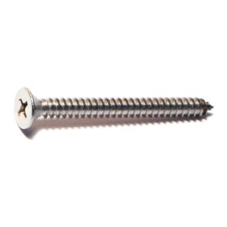 MIDWEST #10 x 2 in. 18-8 Stainless Steel Phillips Flat Head Sheet Metal Screws, 30 Count