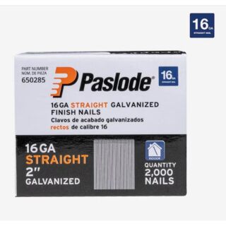 Paslode Collated Finish Nails, 16 Gauge Straight, 2 in., Galvanized, 2,000 Count