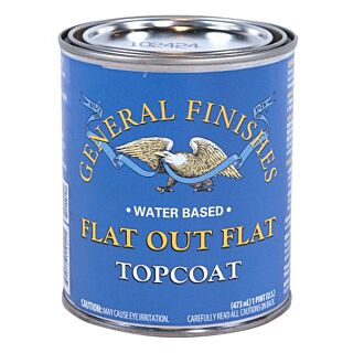 General Finishes®, Water-Based Clear Topcoat, Flat Out Flat, Pint