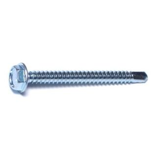 MIDWEST #10-16 x 2 in.  Zinc Plated Steel Hex Washer Head Self-Drilling Screws, 40 Count
