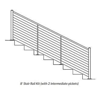 Feeney® DesignRail® Modern, Stair Rail Kits, 36 in. x 8 ft., Matte Black, 8 ft.