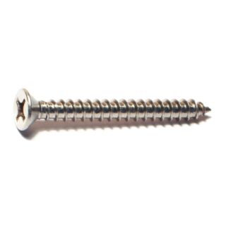 MIDWEST #12 x 2 in. 18-8 Stainless Steel Phillips Flat Head Sheet Metal Screws, 25 Count