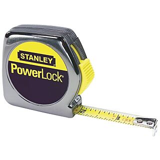 STANLEY 33-212 Measuring Tape, 12 ft L x 1/2 in W Blade, Steel Blade, Chrome