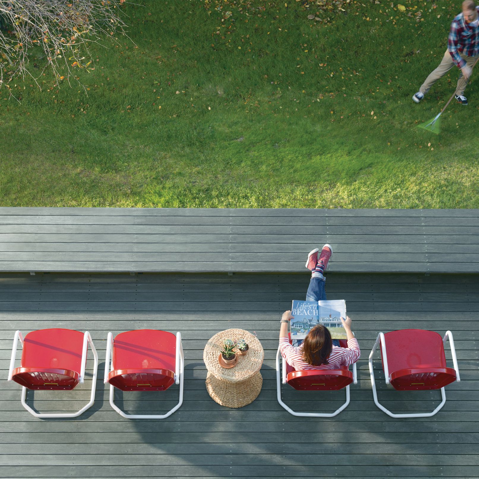 Birds Eye View of Deck and Yard