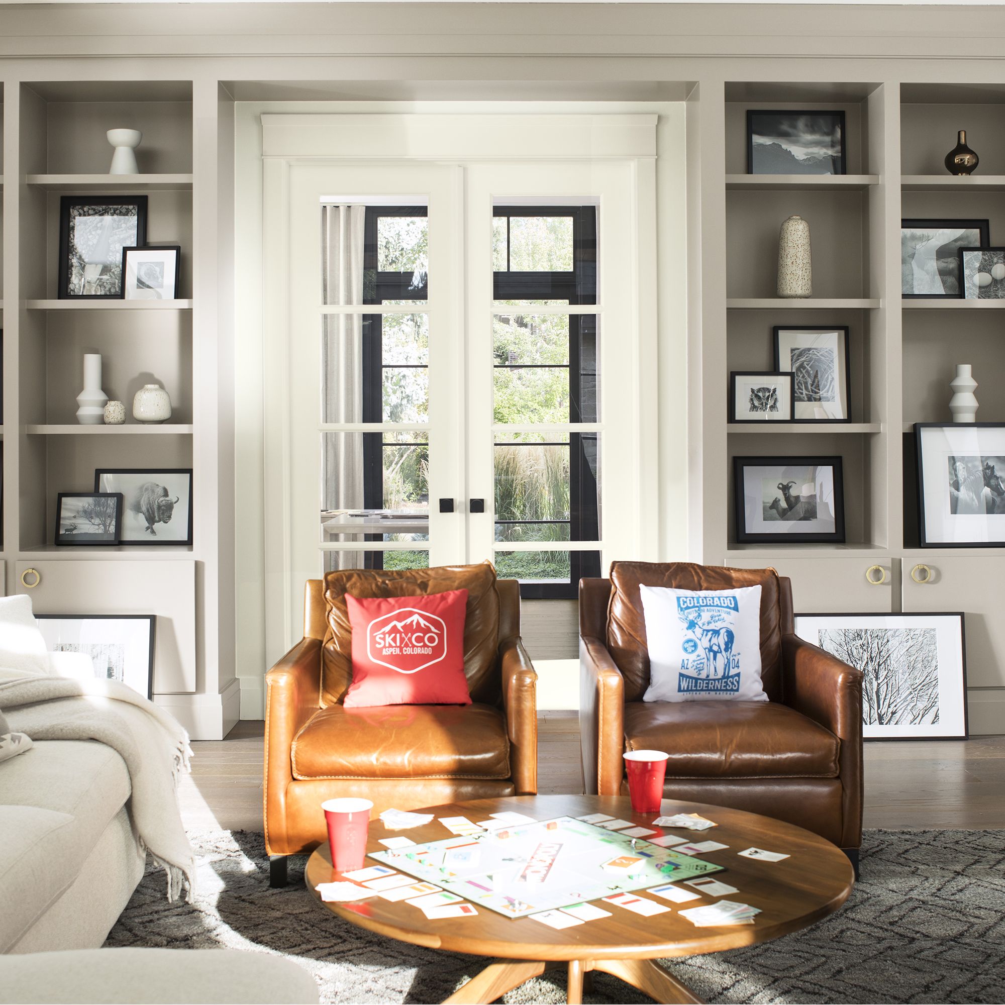 Study with Sofa and Chairs and Bookcase