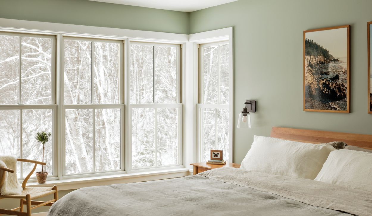 Bedroom featuring Marvin Elevate Double Hung windows