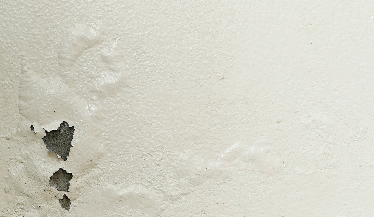 paint bubbling and peeling on a wall