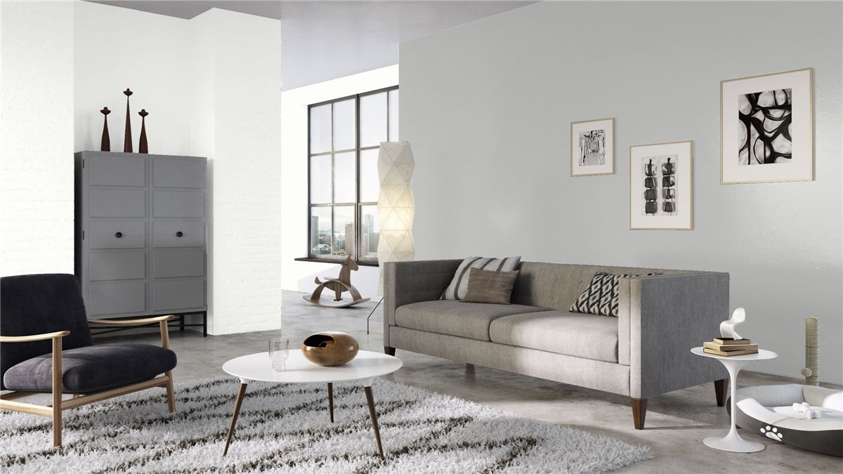 Benjamin Moore Super White Living Room