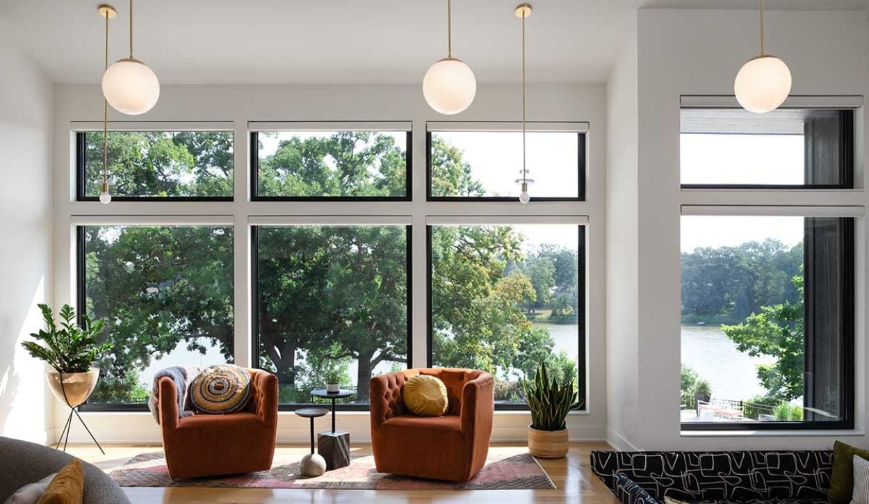 Living room featuring Marvin Essential Picture Windows