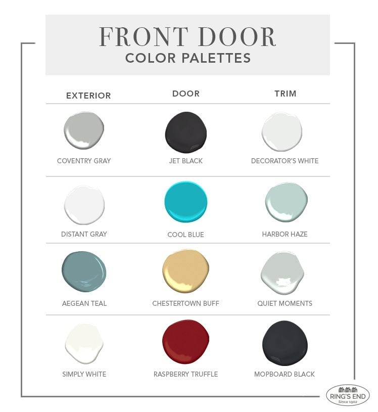 Infographic with sample color palettes for home exteriors