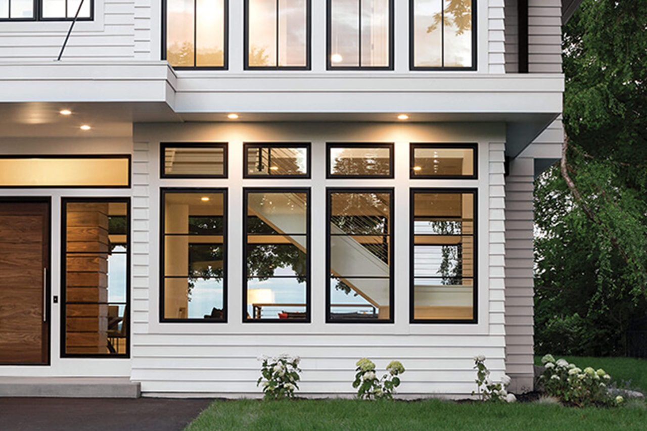 Marvin Elevate collection fiberglass windows on a home exterior
