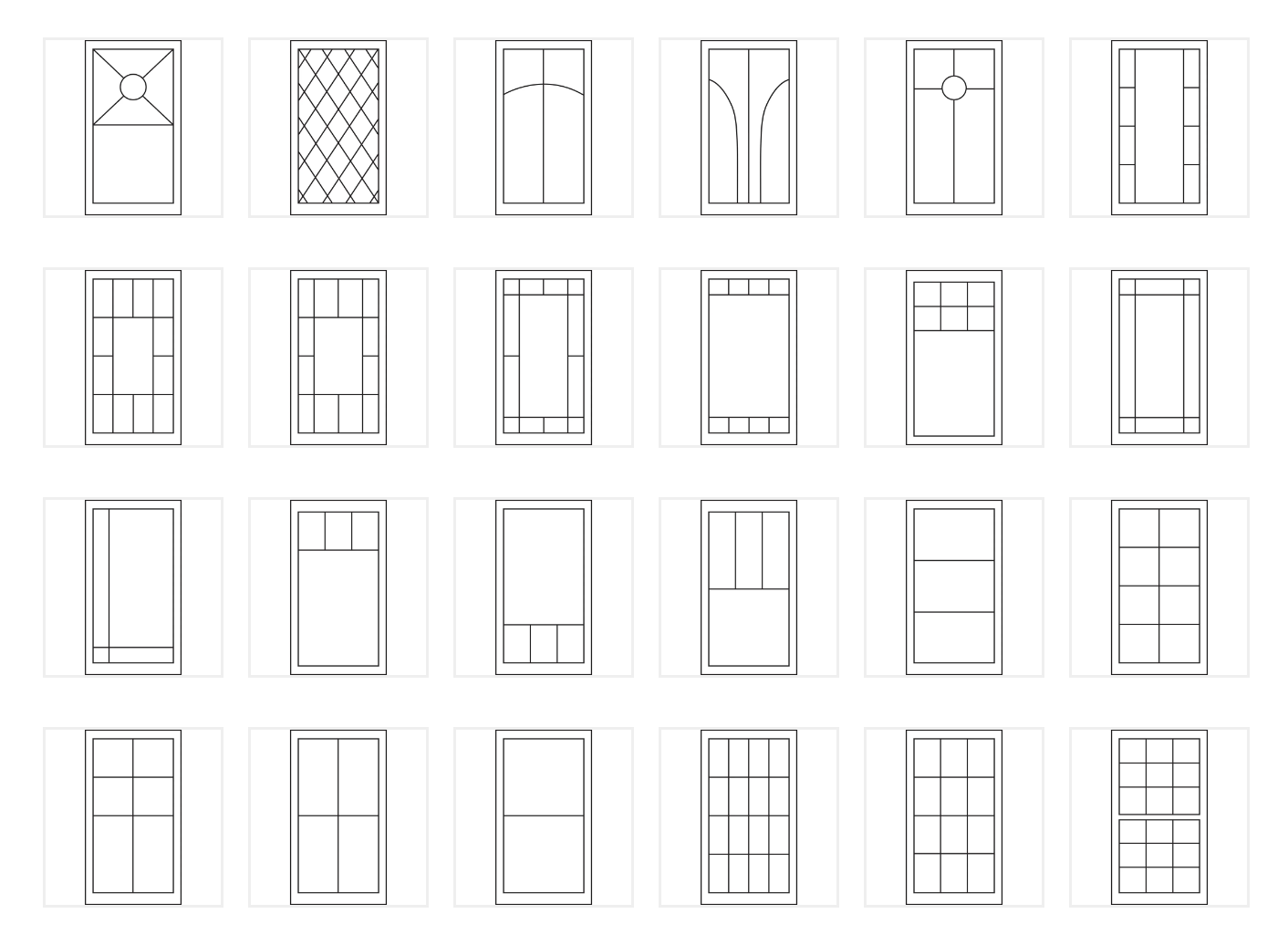 Some of the french door grille options from Marvin Doors